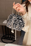 MQTIME  -  Sequin Chain Drawstring Bucket Bag