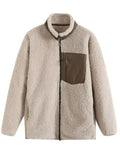 MQTIME  -   Zip Up Long Sleeve Plush Jacket