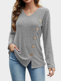 MQTIME  -  V-Neck Long Sleeve T-Shirt