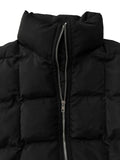 MQTIME  -  Pocketed Plaid Quilted Zip Up Winter Coat