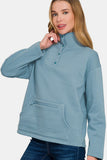 MQTIME  -  Turtleneck Half Snap Fleece Sweatshirt