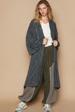 MQTIME  -  POL Flower Lace Trim Open Front Longline Cardigan