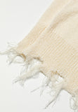 MQTIME  -  Contrast Star Raw Hem Long Sleeve Knit Top
