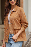 MQTIME  -  Snap Down Flap Pocket Long Sleeve Shacket