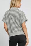 MQTIME  -  Umgee Striped Half Zip Short Sleeve Sweatshirt