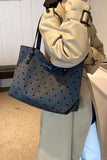 MQTIME  -  Polyester Bow Polka Dot Tote Bag