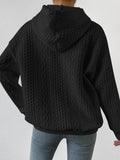 MQTIME  -  Drawstring Drop Shoulder Long Sleeve Hoodie