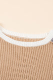 MQTIME  -  Color Block Round Neck Drop Shoulder Sweater
