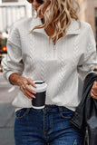 MQTIME  -  Half Zip Drop Shoulder Long Sleeve Sweatshirt