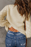 MQTIME  -  Openwork V-Neck Button Up Cardigan