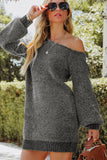 MQTIME  -  Neck Long Sleeve Sweater Dress