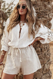 MQTIME  -  Embroidered Button Down Long Sleeve Shirt