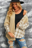 MQTIME  -  Plaid Button Up Drop Shoulder Shacket