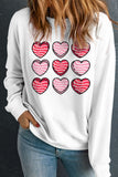 MQTIME  -  Valentine's Day Heart Round Neck Long Sleeve Sweatshirt