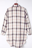 MQTIME  -  Plaid Button Up Long Sleeve Shacket