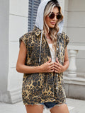 MQTIME  -  Leopard Buttton Up Denim Vest