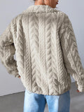 MQTIME  -  Fuzzy Zip Up Long Sleeve Jacket