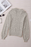 MQTIME  -  Hollow Out Johnny Collar Sweater