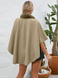 MQTIME  -  Fuzzy Trim Open Front Poncho