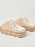 MQTIME  -  Faux Fur Suede Platform Slippers