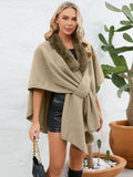 MQTIME  -  Fuzzy Trim Open Front Poncho