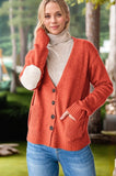 MQTIME  -  Heimish Full Size Long Sleeve V Neck Button Down Cardigan