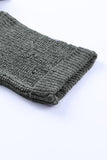 MQTIME  -  Distressed Round Neck Drop Shoulder Sweater