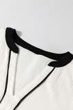 MQTIME  -  Contrast Notched Long Sleeve Blouse