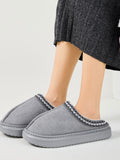 MQTIME  -  Faux Fur Suede Platform Slippers