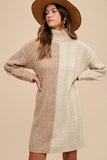 MQTIME  -  Annie Wear Color Block Turtleneck Sweater Dress