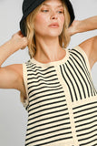 MQTIME  -  Umgee Round Neck Texture Striped Tank