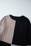 MQTIME  -  Color Block Drop Shoulder Long Sleeve Mini Dress