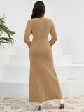 MQTIME  -   Round Neck Long Sleeve Dress