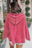 MQTIME  -  Exposed Seam Zip Up Long Sleeve Drawstring Hoodie