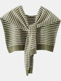 MQTIME  -  Striped Contrast Knit Wrap