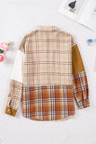 MQTIME  -  Plaid Button Up Long Sleeve Shacket