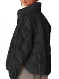 MQTIME  -  Pocketed Plaid Quilted Zip Up Winter Coat