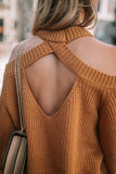MQTIME  -  Cutout Back Cold Shoulder Long Sleeve Sweater