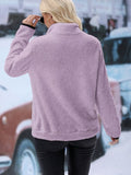 MQTIME  -  Half Zip Long Sleeve Furry Sweatshirt