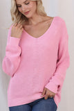 MQTIME  -  V-Neck Drop Shoulder Sweater