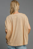 MQTIME  -  Umgee Exposed Seam Round Neck Batwing Sleeve Knit Top