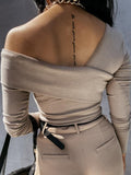 MQTIME  -  Asymmetrical Single Shoulder Long Sleeve T-Shirt