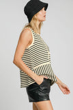 MQTIME  -  Umgee Round Neck Texture Striped Tank