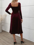 MQTIME  -  Perfee Sweetheart Neck Long Sleeve Midi Dress