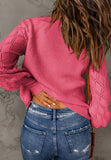 MQTIME  -  Openwork V-Neck Button Up Cardigan