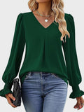 MQTIME  -  V-Neck Flounce Sleeve Top