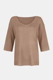 MQTIME  -  V-Neck Three-Quarter Sleeve Knit Top