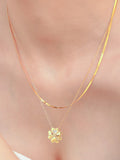 MQTIME  -   Inlaid Zircon Lucky Clover Necklace