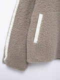 MQTIME  -   Zip Up Turtleneck Long Sleeve Plush Jacket