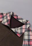 MQTIME  -   Plaid Half Zip Long Sleeve Sweatshirt
